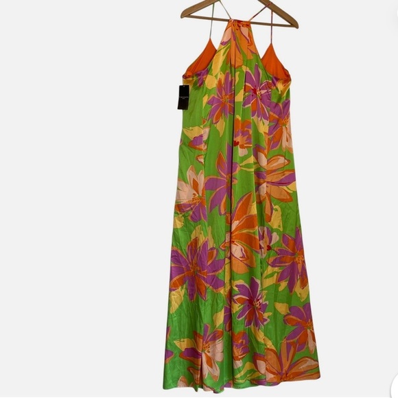 NWT Tropical Floral Halter Maxi Dress Size Med - Picture 7 of 7